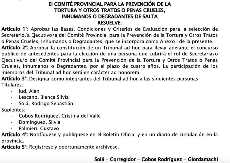resolución comité