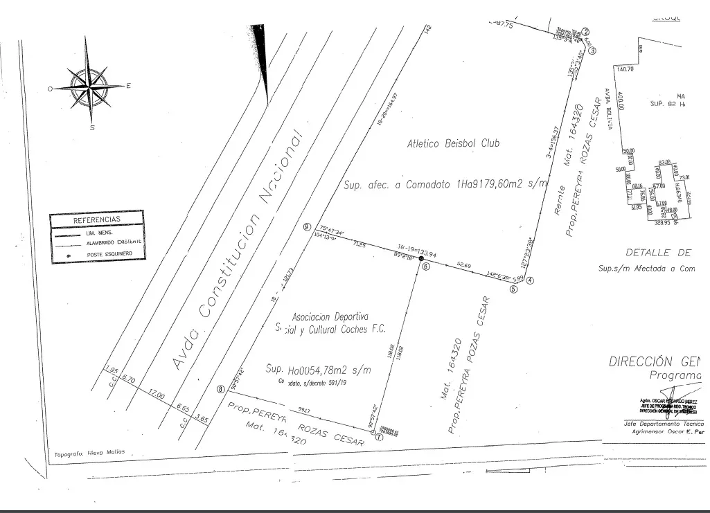 plano terreno en comodato asociación de béisbol club