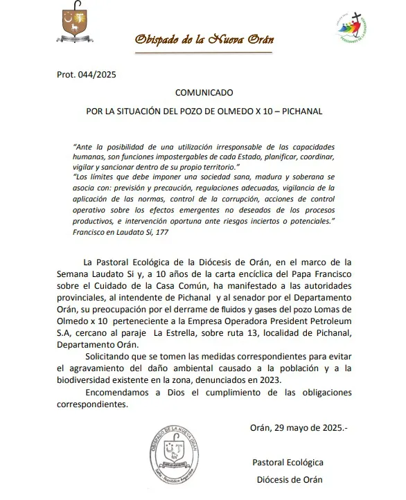 reclamo pozo petrolero orán