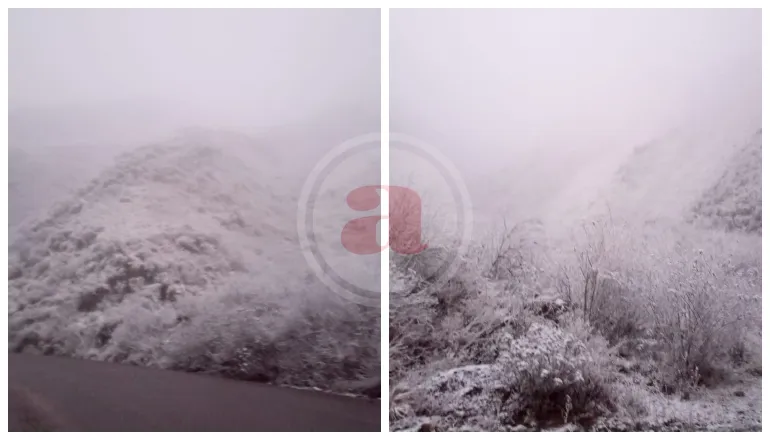 Nieve en la Cuesta del Obispo 8 de agosto de 2025