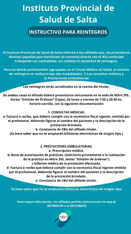 instructivo de reintegros