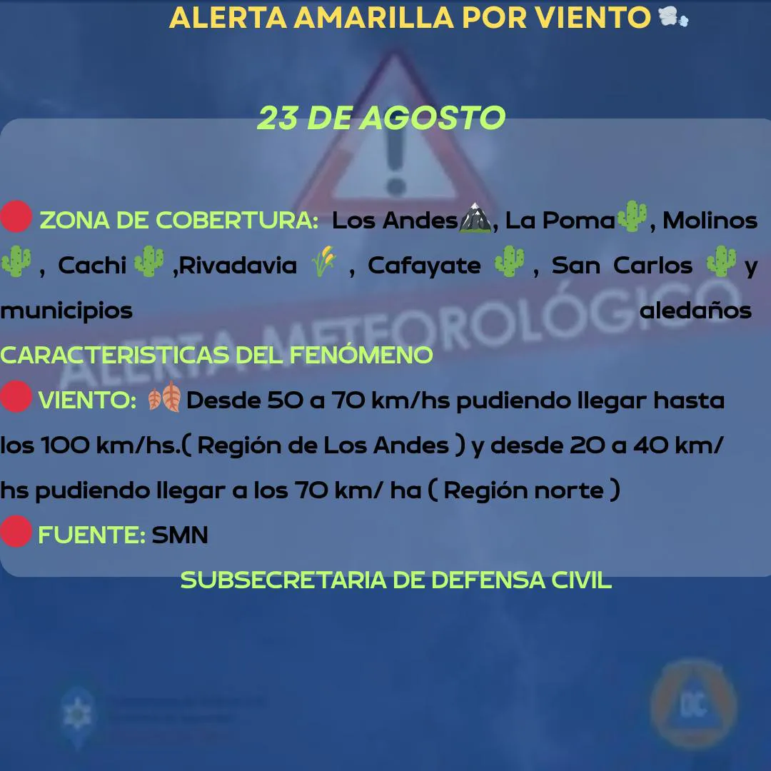 alerta amarilla 23-08-25