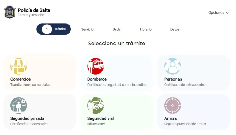 sitio web turnos policía