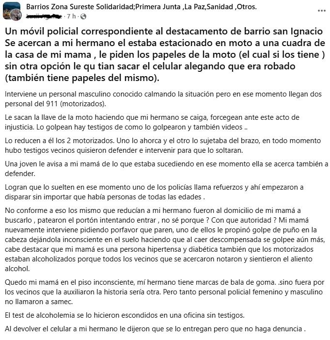 publicación en facebbok