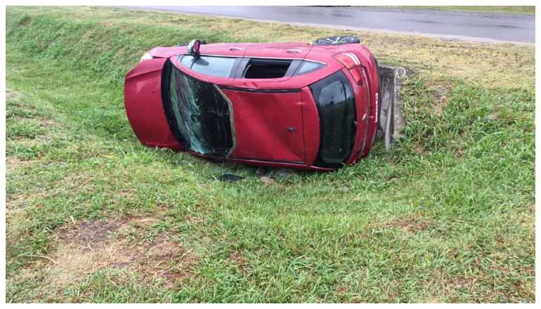 vuelco de vehiculo en zona norte