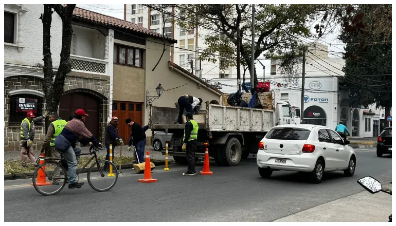 quitan bodoques de avenida belgrano