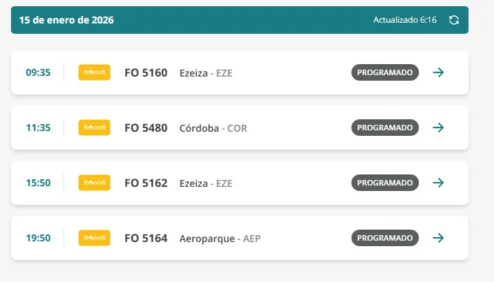 flybondi 15 arribos