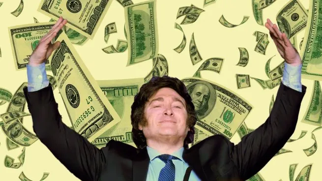 milei-dolares-volando