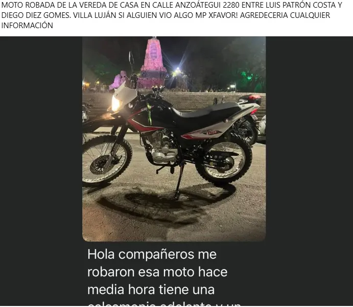 robo motocicleta