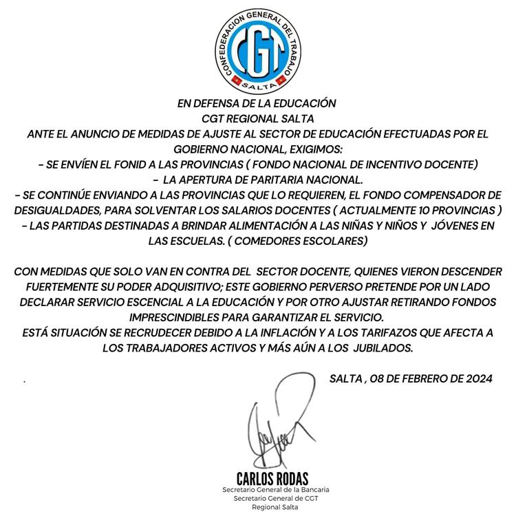 COMUNICADO CGT INCENTIVO DOCENTE COMUNICADO CGT INCENTIVO DOCENTE